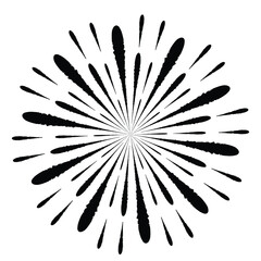 Radial Lines in Circle Form for comic books . Explosion background . Vector Illustration . Vintage round Logo . Handwritten Design element . Abstract Geometric shape . Sunburst .