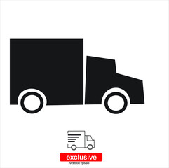  truck  icon. icon.Flat design style vector illustration for graphic and web design.	