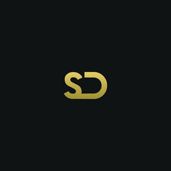 Creative modern elegant trendy unique artistic SD DS S D initial based letter icon logo.