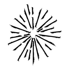 Obraz premium Radial Lines in Circle Form for comic books . Explosion background . Vector Illustration . Vintage round Logo . Handwritten Design element . Abstract Geometric shape . Sunburst .