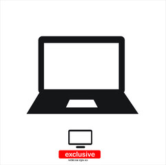 computer  icon. icon.Flat design style vector illustration for graphic and web design.	
