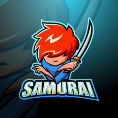 Samurai mascot esport logo design