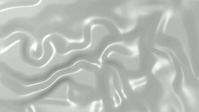 Silver grey liquid metal background. 3d animated surface texture. Flowing waves abstract motion, 4k video