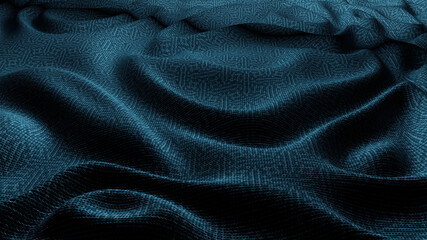 Fototapeta na wymiar Blue cloth fabric waves background texture.