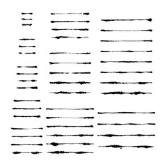 Vector set of forty four hand created ink puddled art brushes. Easy to use. There are all of them on brushes panel. Clipping paths included.