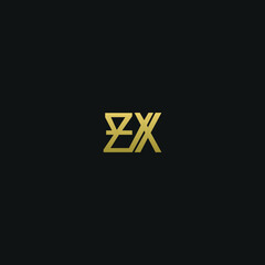 Creative modern elegant trendy unique artistic ZX XZ Z X initial based letter icon logo.