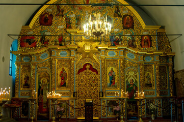 Fototapeta na wymiar Alter of Church of the Saints Anthony and Theodosius, Kyiv, Ukraine