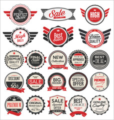 Obraz premium Retro vintage sale badges and labels collection