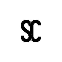 initial letter S and C, SC, CS logo monogram line art style design and template