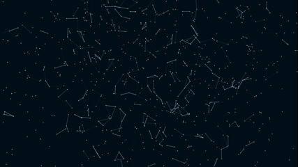 Abstract digital connection dots. Technology background. Network connection structure. Plexus effect. 3d rendering