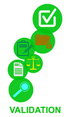 Validation concept on white background