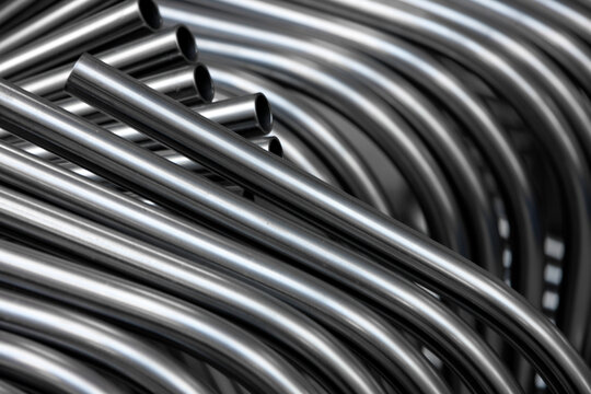 Office Furniture Industry. Metal parts of chairs.  Steel frames. Pipes