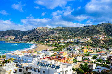 View from the top of the traditional seaside village of Paleochora.