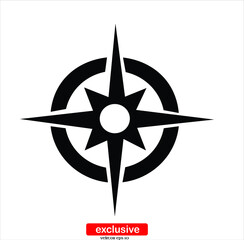compas  icon. icon.Flat design style vector illustration for graphic and web design.	

