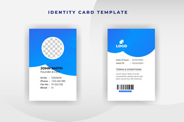 Corporate Id Card Template With Blue Color
