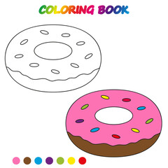 coloring book.  Coloring  page to educate preschool kids .  Game for preschool kids.  Vector cartoon  illustration, worksheet.