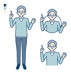simple senior man_speaking