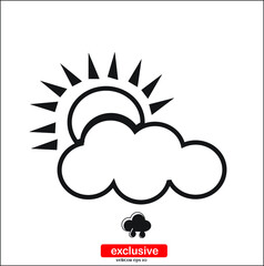 cloud with rain weather  icon.Flat design style vector illustration for graphic and web design.	
