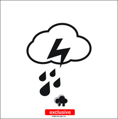 Fototapeta na wymiar cloud with rain weather icon.Flat design style vector illustration for graphic and web design. 