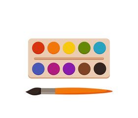Painting tools elements cartoon colorful vector set.