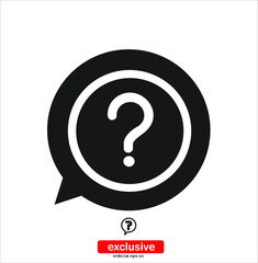 Question mark  icon. .Flat design style vector illustration for graphic and web design.	