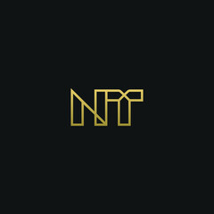 Creative modern elegant trendy unique artistic NT TN N T initial based letter icon logo