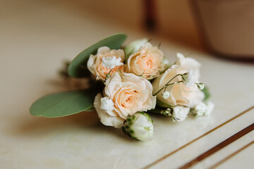 Boutonniere. Savvadenaya Buttonhole. Groom's boutonniere
