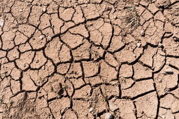 Dry broken soil on the ground