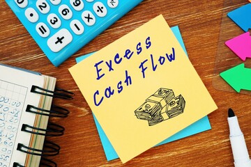 Financial concept meaning Excess Cash Flow with phrase on the page.