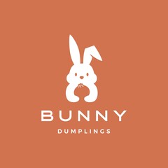 Obraz premium bunny dumpling logo vector icon illustration