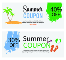 summer coupon banner with text can change, design by global stock image dot com