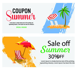 summer coupon banner with text can change, design by global stock image dot com