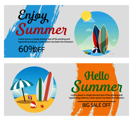 summer coupon banner with text can change, design by global stock image dot com