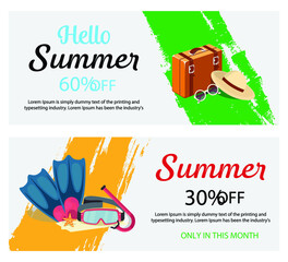 summer coupon banner with text can change, design by global stock image dot com