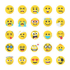 
Smiley Flat Icons Set
