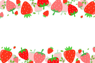 Strawberry card on white background.