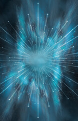 Fototapeta premium Empty futuristic dramatic scene. Abstract dark landscape, street. Neon light fluid element. Night view, neon blue light. Fantasy background. 3D illustration