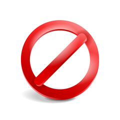 Prohibition sign template  - crossed out circlular sign for forbidden things marking, attention info and other restricted marks - isolated vector icon