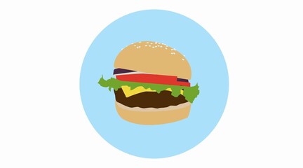 Vector Illustration. Burger Icon or Sign