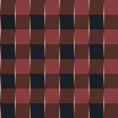 Japanese Brown Checkered Vector Seamless Pattern