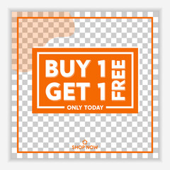 Modern and Unique Social Media Banner Template for Promotion and Digital Marketing. Promotional Square Web Banner for Social Media. Elegant and Simple Discount Promo Ads