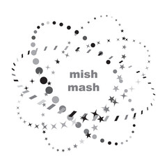 Modern abstract background. Halftone dots in circle form. Round logo. Vector dotted frame. Design element or icon.