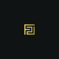 Creative modern elegant trendy unique artistic F FF initial based letter icon logo.