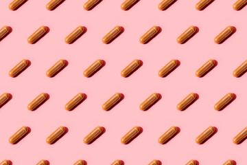 Pattern in harsh light with shadows of pills. Preventive medicine. Healthcare. Taking supplements