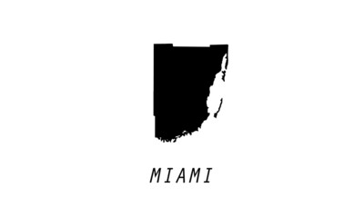 Miami map city shape  USA vector illustration 