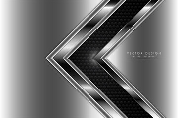  Metallic of gray with arrow shape technology background vector illustration.