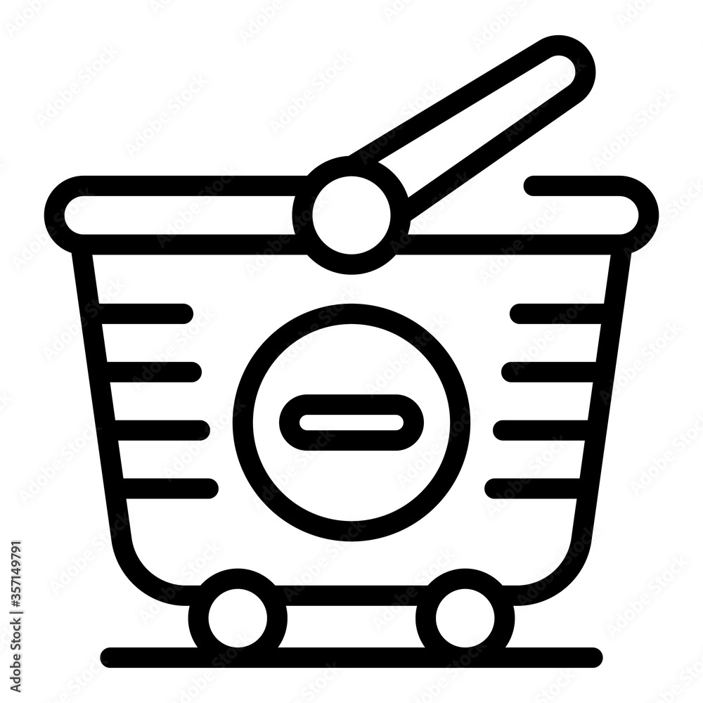 Poster remove from cart icon. outline remove from cart vector icon for web design isolated on white backgro