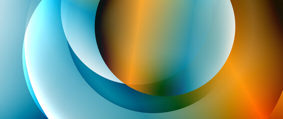 Circle modern geometric abstract background with liquid gradients