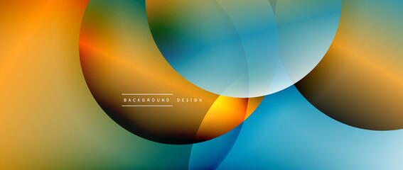Circle modern geometric abstract background with liquid gradients