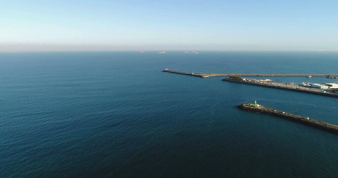 Aerial View of the Harbour Entrance of Fremantle, Perth, WA, Australia